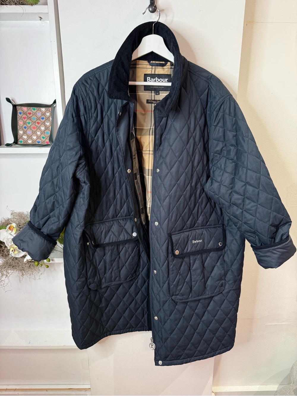Barbour Quilted Navy Lightweight Coat